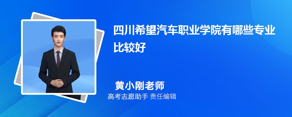 四川希望汽车职业学院有哪些专业2024招生专业目录表